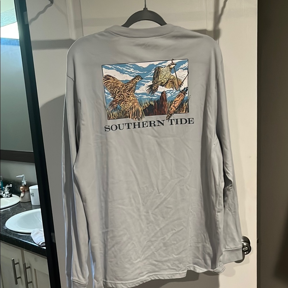 Southern Tide Men's Gray Long Sleeve Shirt